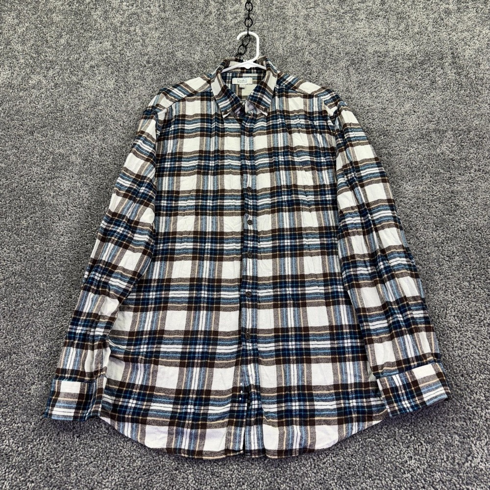 Croft & Barrow Shirt Mens XL Plaid Flannel Long Sleeve Button Up Casual
